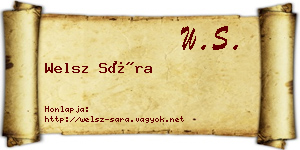 Welsz Sára névjegykártya