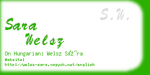 sara welsz business card